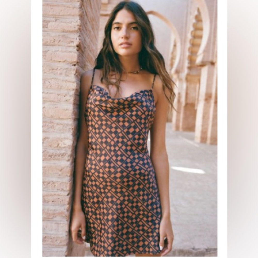 Urban Outfitters Cowl Neck Printed Dress